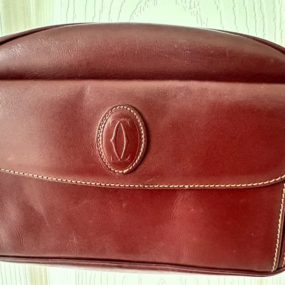 Cartier Must de Cartier Bordeaux Leather Crossbody/Shoulder Bag Pre Loved beauty - Picture 5 of 16